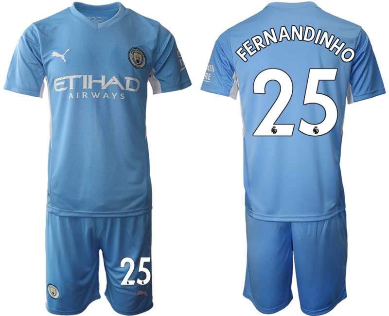 Men 2021-2022 Club Manchester City home Light blue #25 Soccer Jersey->customized soccer jersey->Custom Jersey
